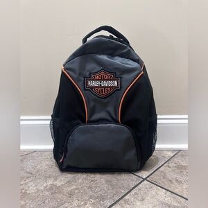 Harley-Davidson Black Backpack with Orange Trim